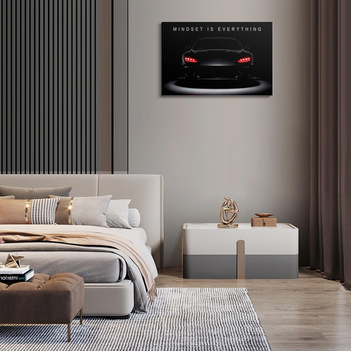 Motivational Wall Art Inspirational Car Quotes Posters Prints Wall Decor Entrepreneur Positive Black and White Wall Art for Office (1p-redcar / 18L" x 24W")
