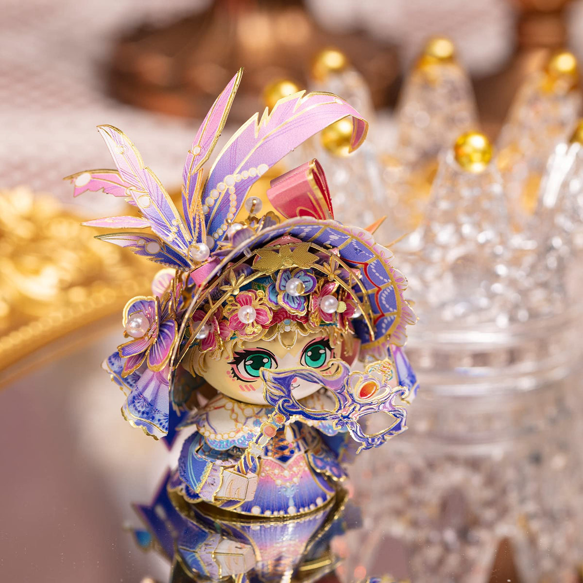 3D Metal Puzzle for Adult Romeo and Juliet Masque Cat Figures Model Assembling (Juliet Masque Cat)