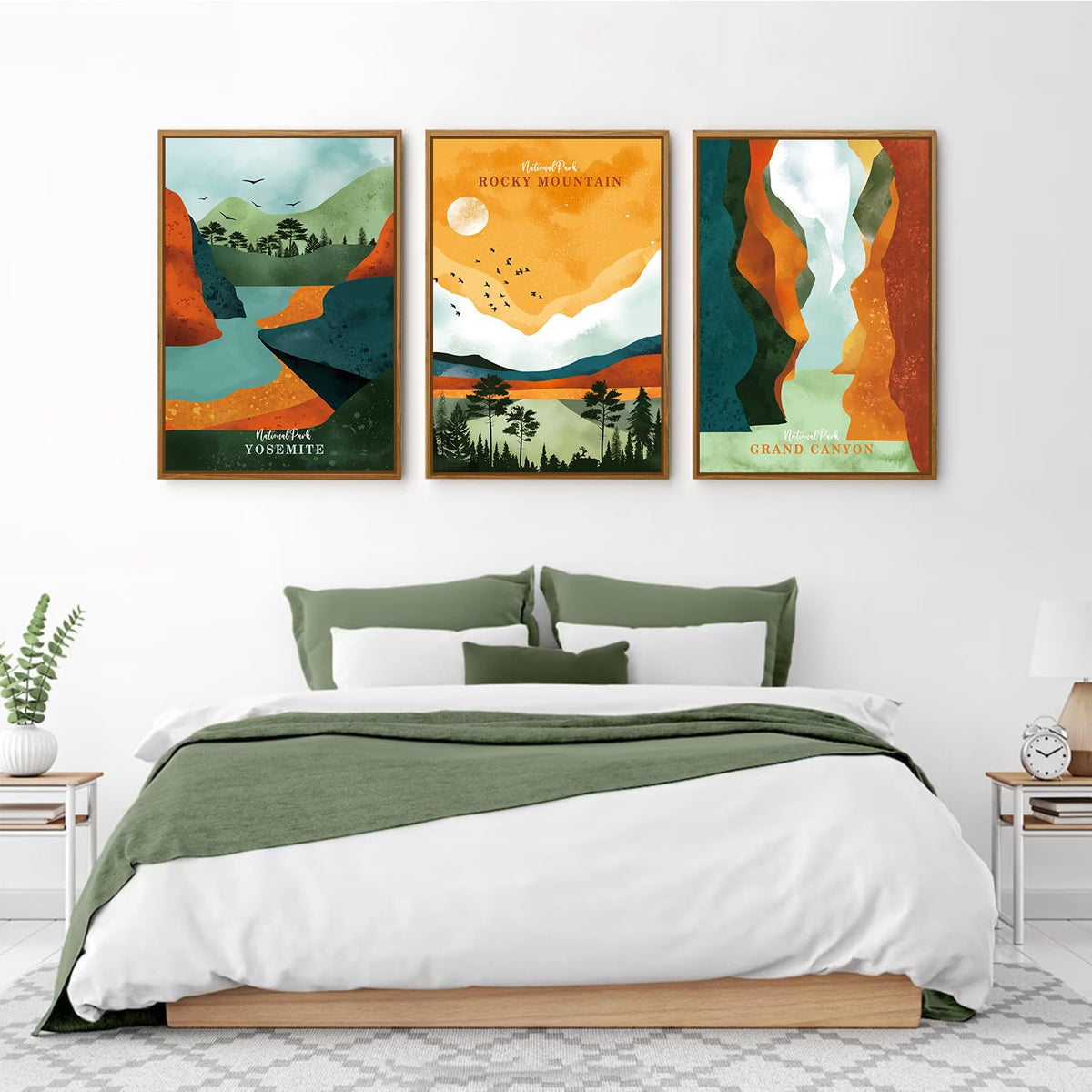 National Park Framed Canvas Wall Art Set (National Park / 16"L x 24"W)