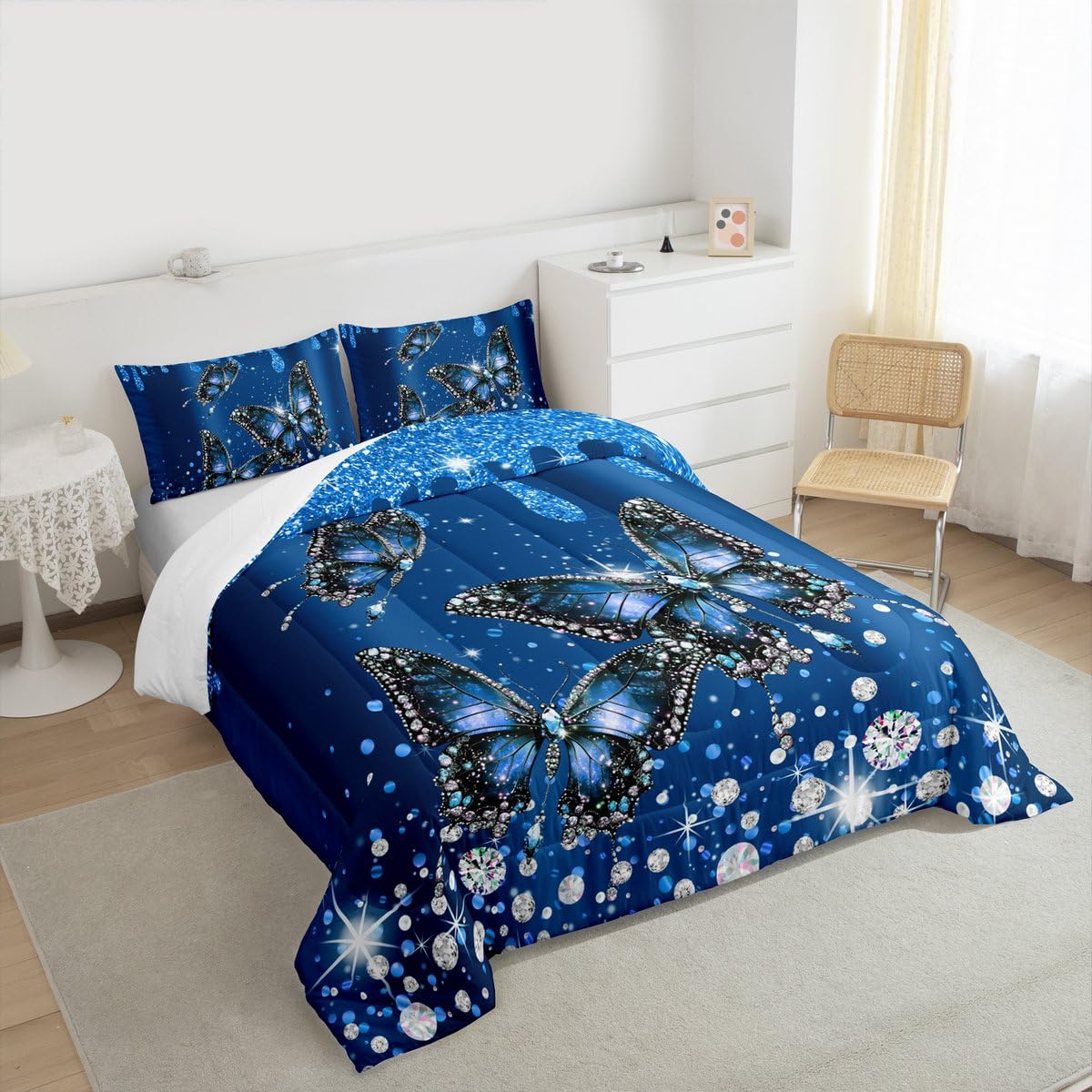 Butterfly Comforter Set Queen Size for Kids Boys Girls (Multi 804 / Queen)