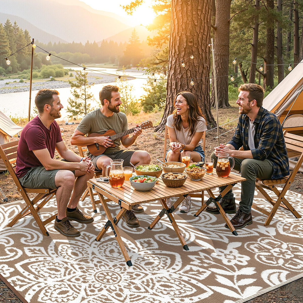 Waterproof Outdoor Rug 9' x 18' (Brown / 9' x 18')
