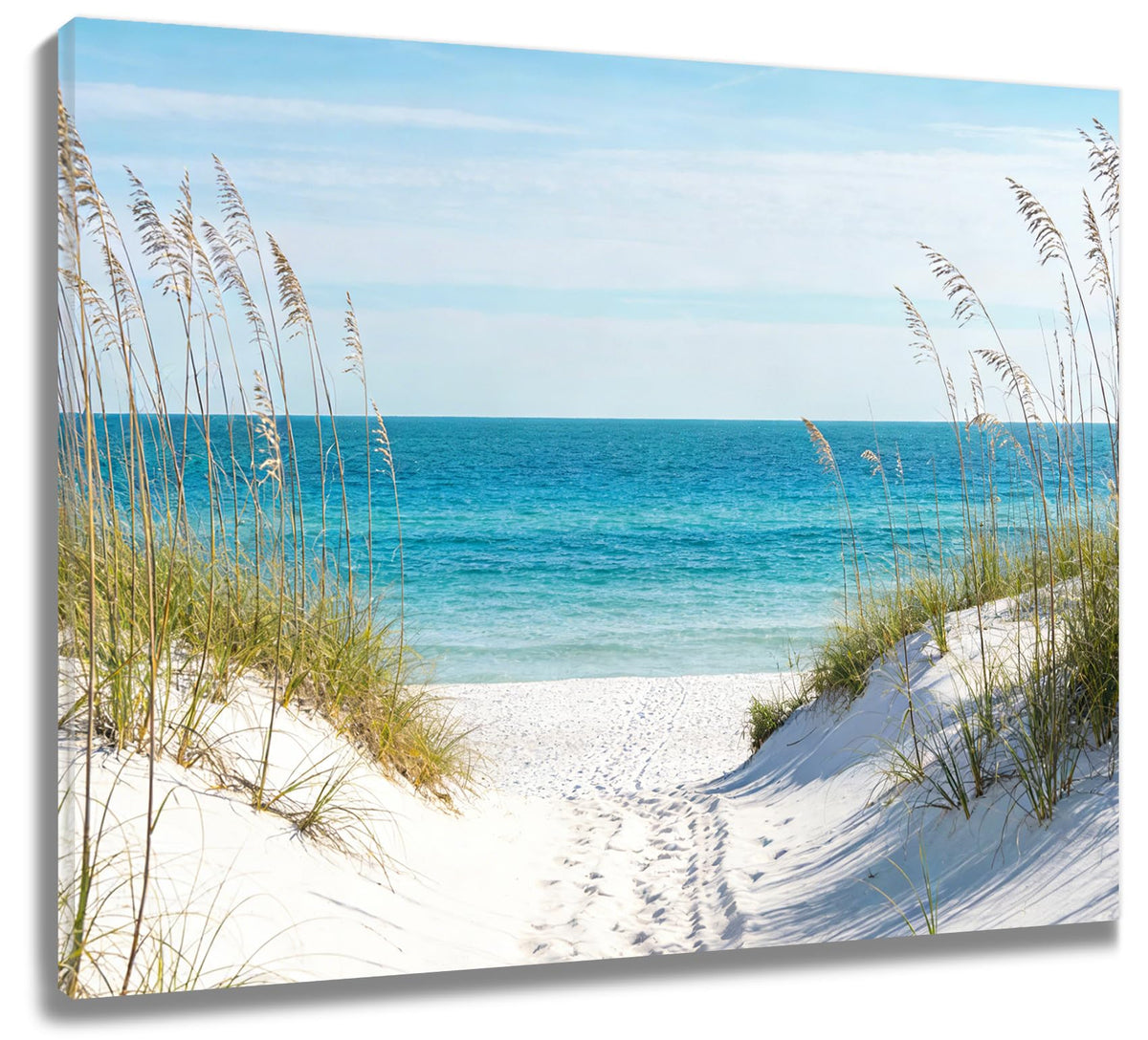 Coastal Beach Wall Art for Living Room Blue Ocean Pictures (12"L x 16"W / Blue)