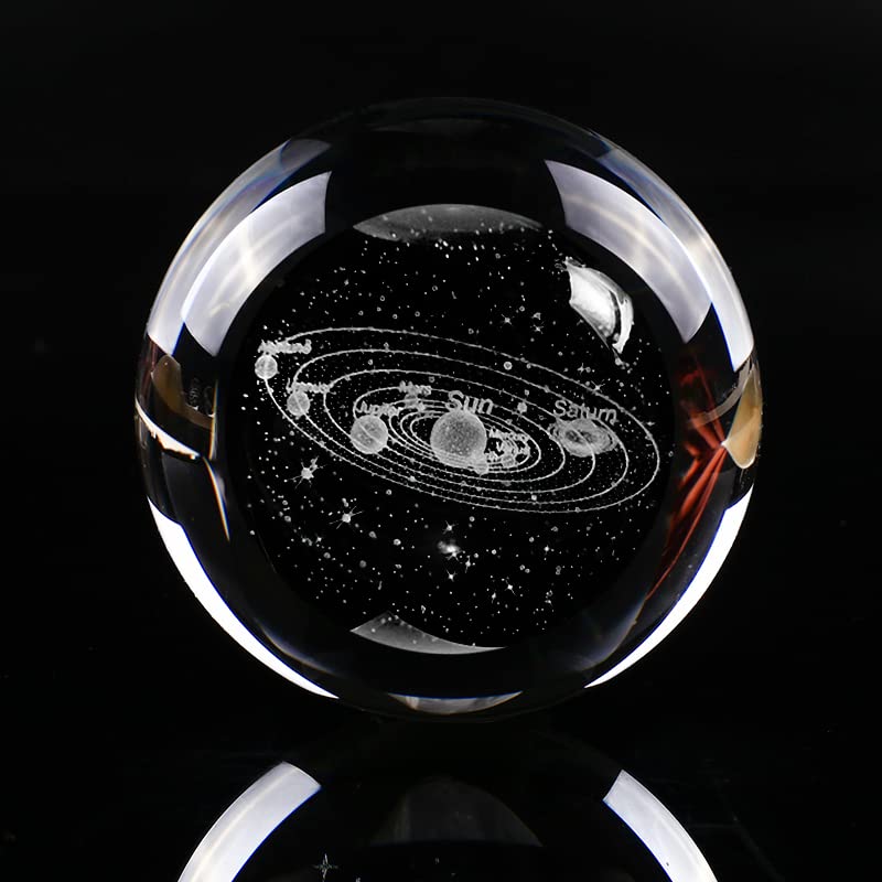 3D Crystal Ball Solar System Crystal Ball Modle Science Astronomy Gift Lamp (7pcs Solar System Crystal Ball)