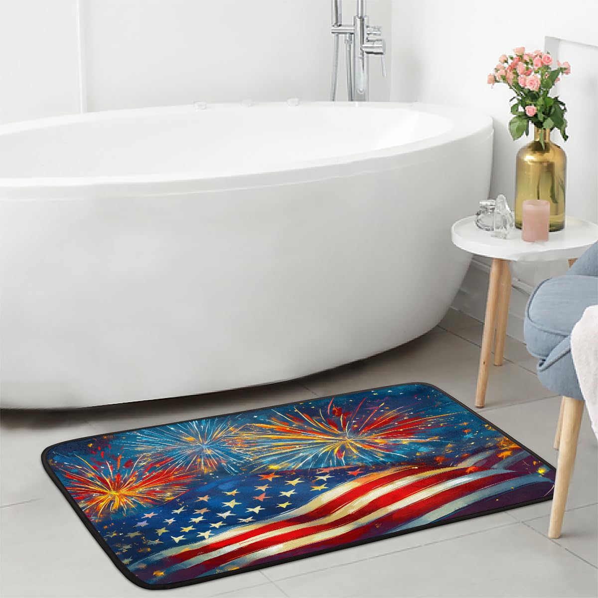 American Flag Kitchen Rug Non (Color38)