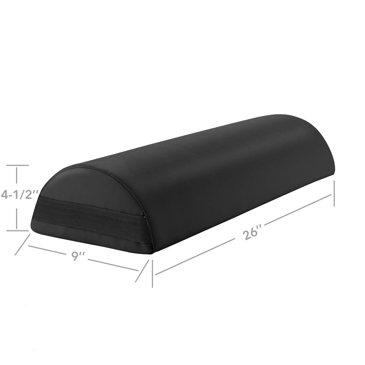 Jumbo Half Round Massage Table Bolster Under (Black)