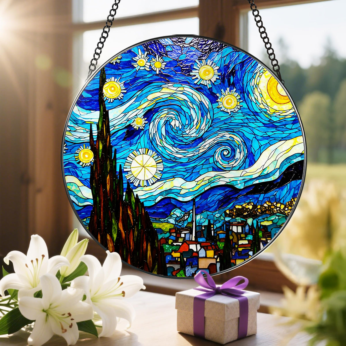 8'' Van Gogh Starry Night Sun Catcher Ornament (Starry Night)