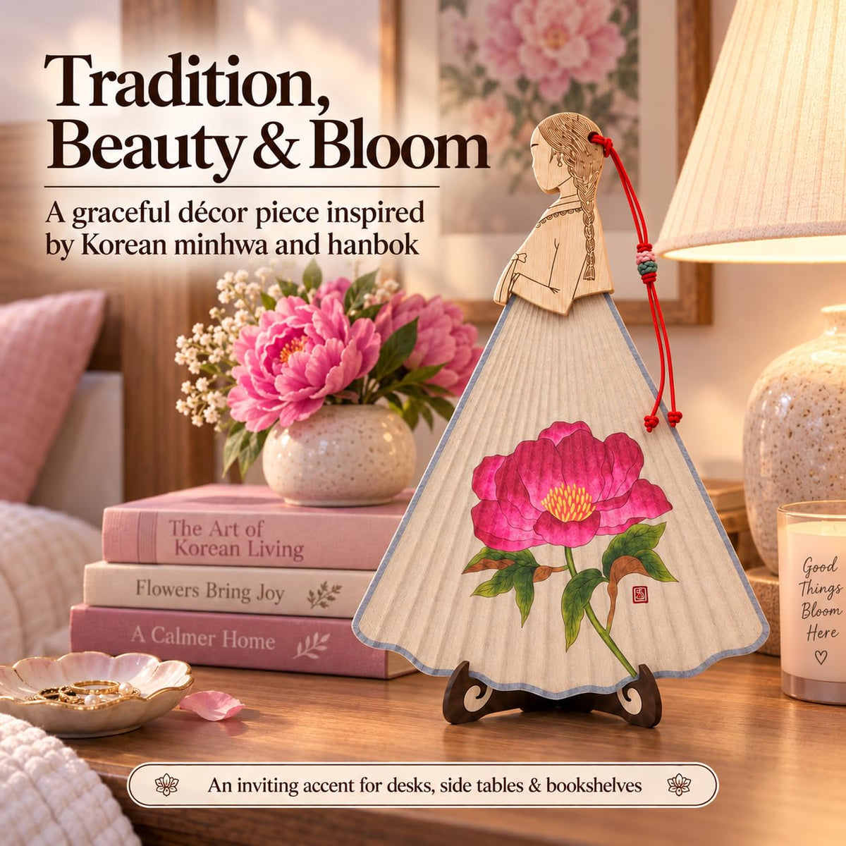 Korean Shelf Decor (Pink Peony)
