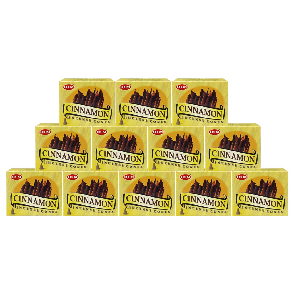 Cinnamon Incense Cones and Cone Incense Burner Bundle Insence Insense Hem Incense (Cinnamon)