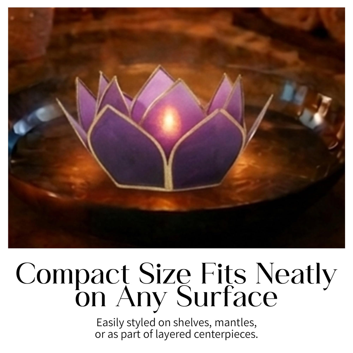 Mini Gemstone Lotus Tealight Holder (Tanzanite / Mini)