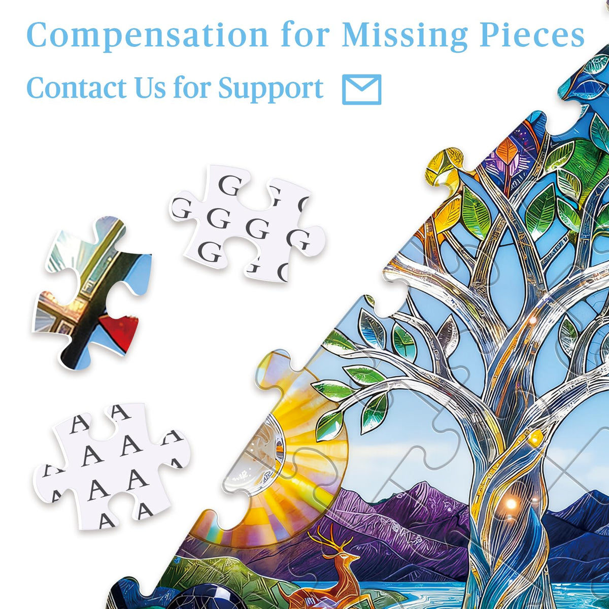 Puzzles for Adults 1000 Pieces (A-tree of Life With Sun & Moon / 1000 Pieces)