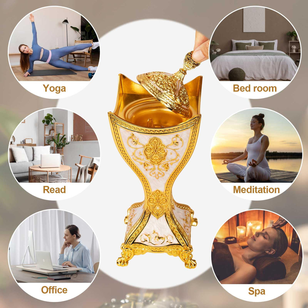 Bakhoor Incense Burner (Gold)