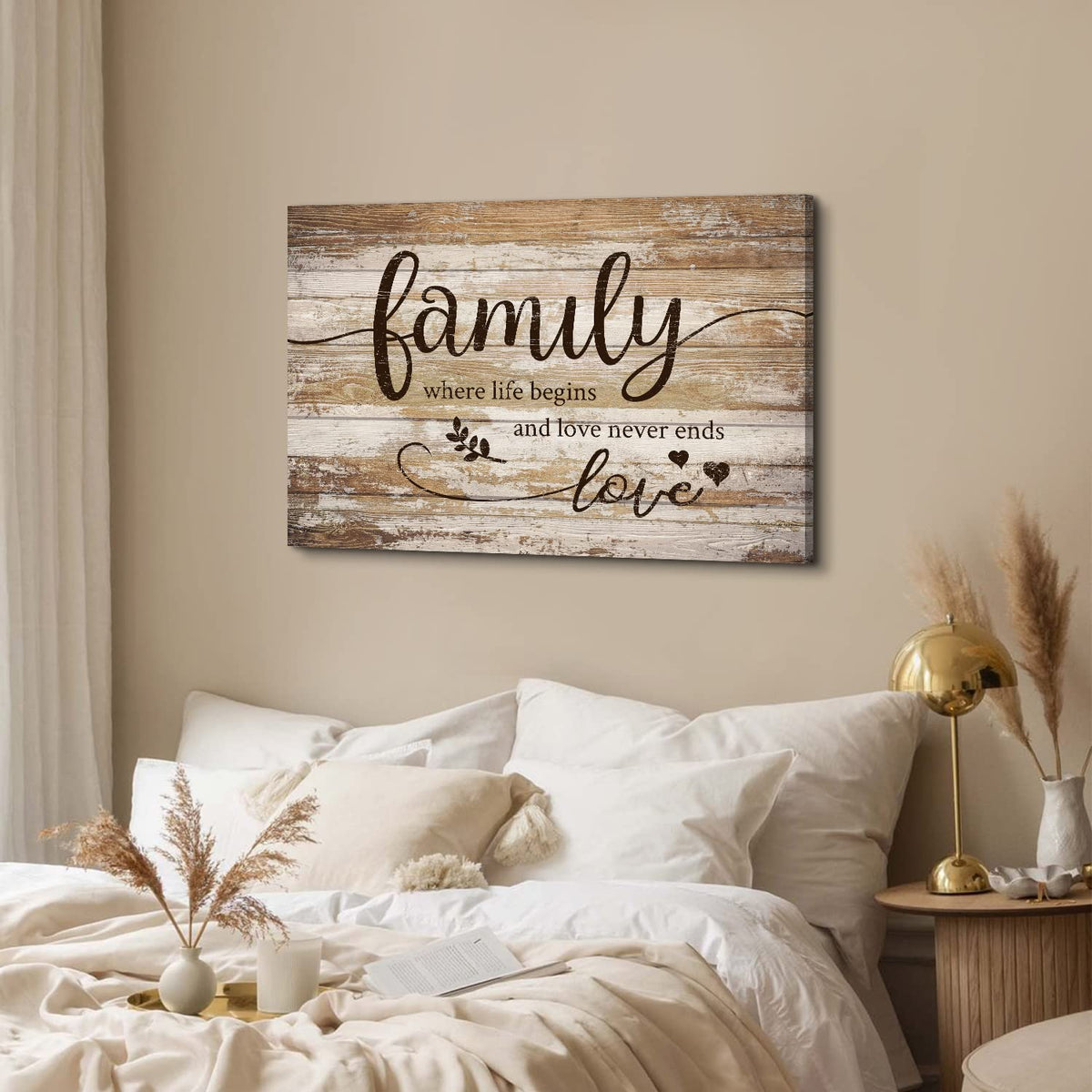 Large Family Canvas Wall Art for Kitchen Living Room Bless This Home Wall Decor Rustic Vintage Signs Pictures Farmhouse Family Painting Prints Christian Artwork Bedroom Office Home Decorations 24x36” (36"L x 24"W / Family)