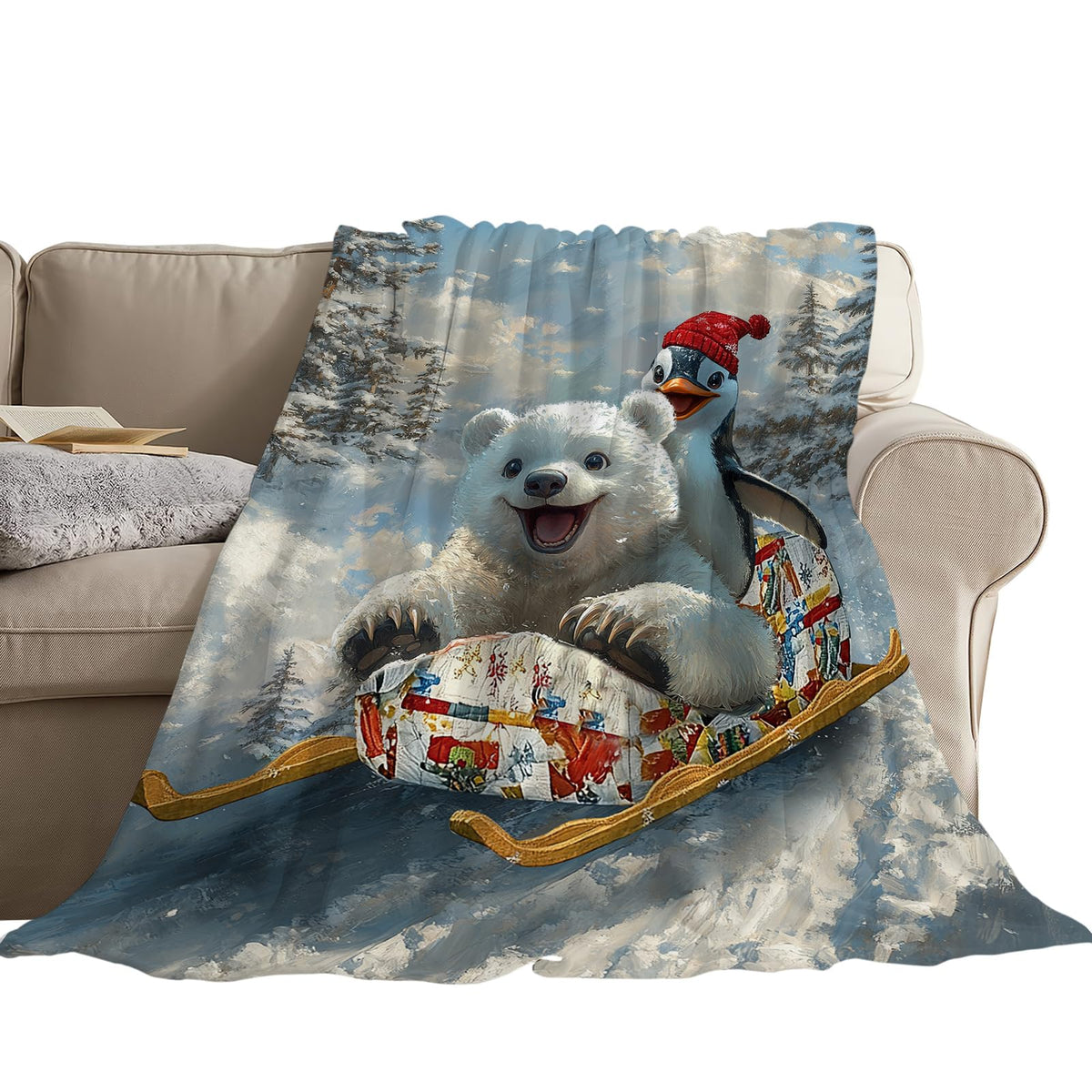 Polar Bear Throw Blanket (50"x60" / Polar Bear Penguin)