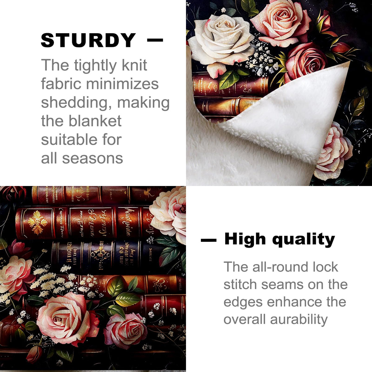 Rose Book Flannel Blanket (Rose Books / 40x50 inch)