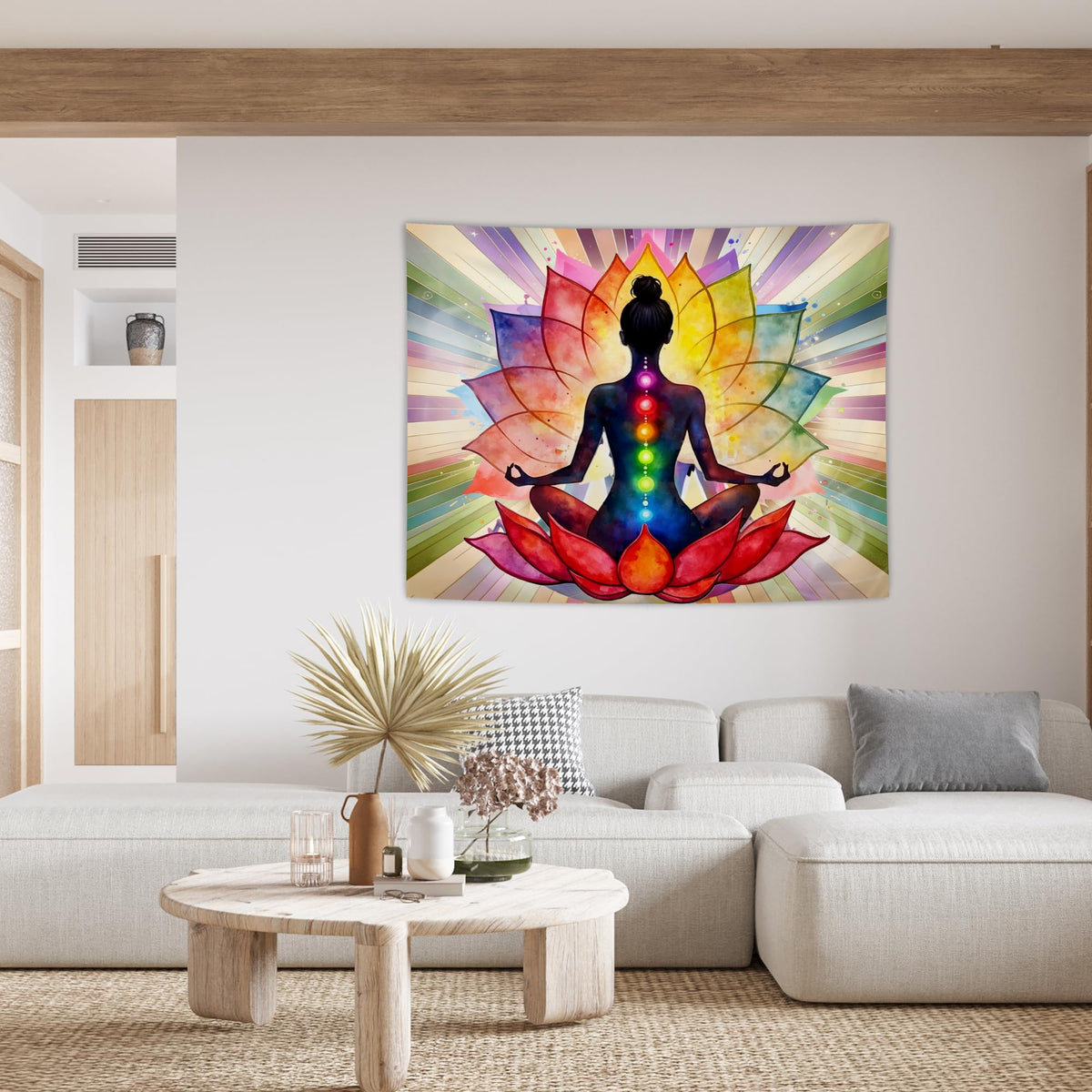 Colorful Seven Chakra Tapestry (3 - colorful)
