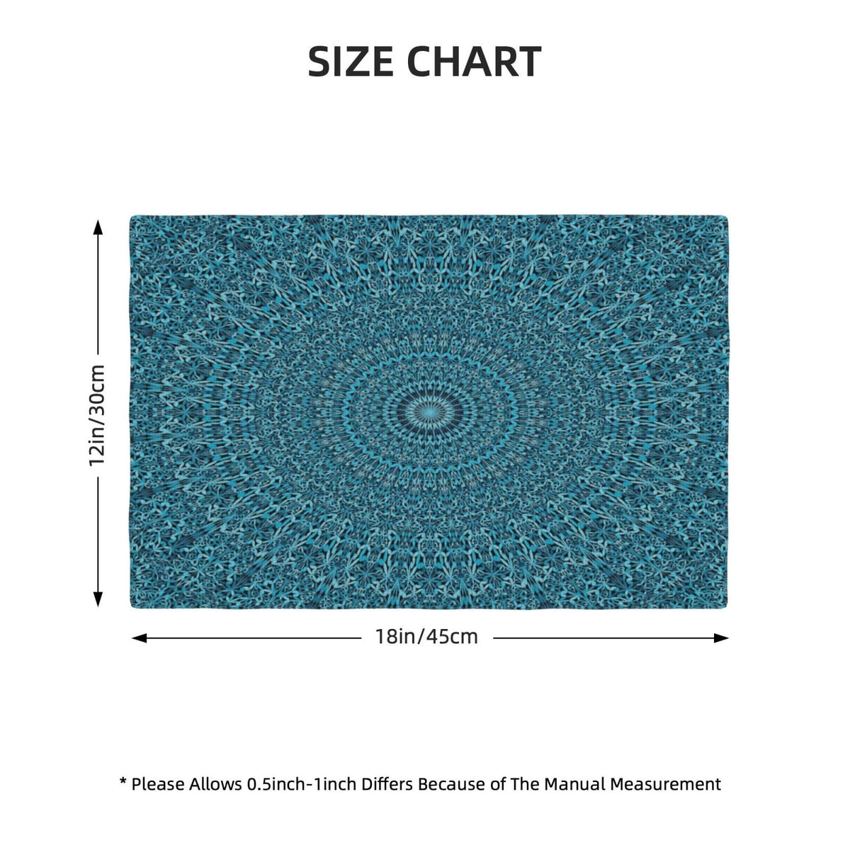 Mandala Placemats Set of 4 Linen Washable 12x18 Inch (Blue / 4PCS)