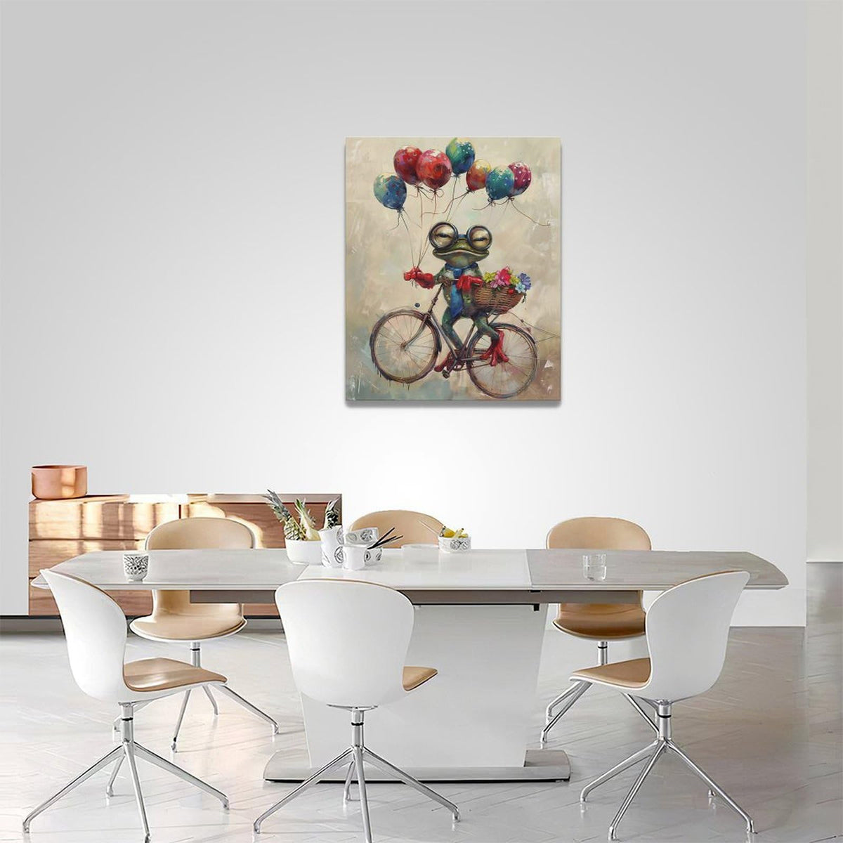 Banksy Frog Wall Art Funny Frog Pictures Vintage Canvas Wall Decor Painting Pop Home Modern Artwork Decorations Framed for Living Room Bedroom Bathroom Office 16 x 20 inch (20"L x 16"W / frog)