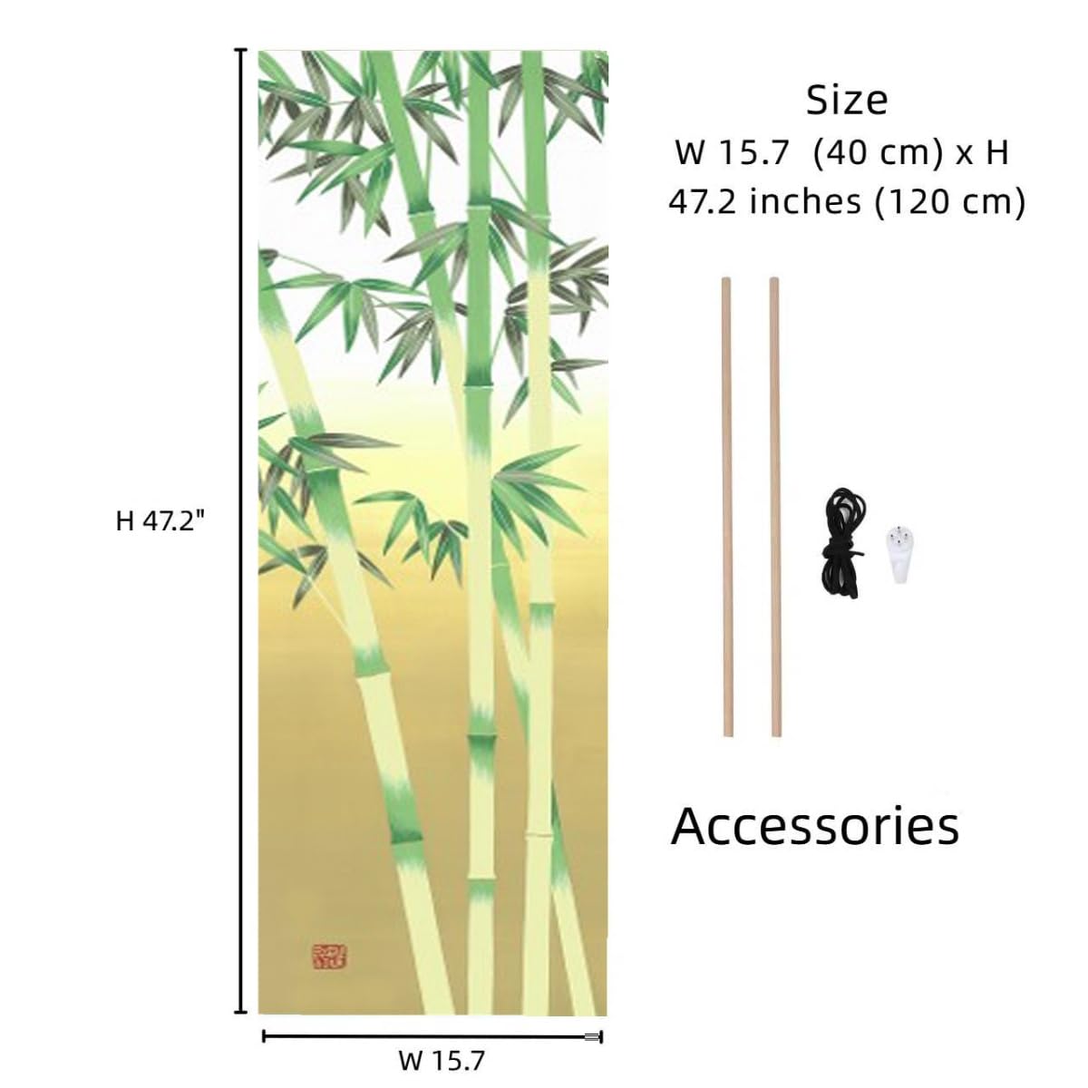 Japanese Hanging Scroll Wall Art Vertical Tapestry (Bamboo)