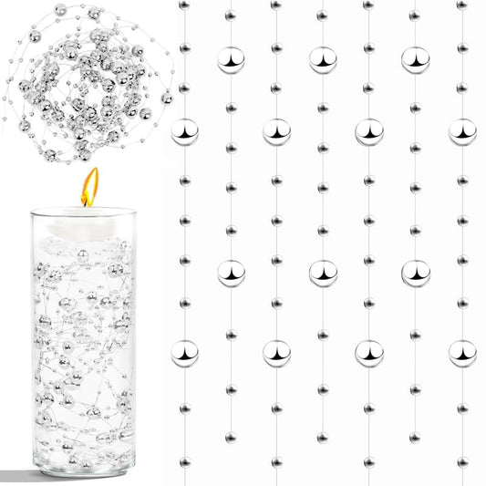 50pcs Pearls String Beads of Pearls (Silver / 10+5mm(50pcs))