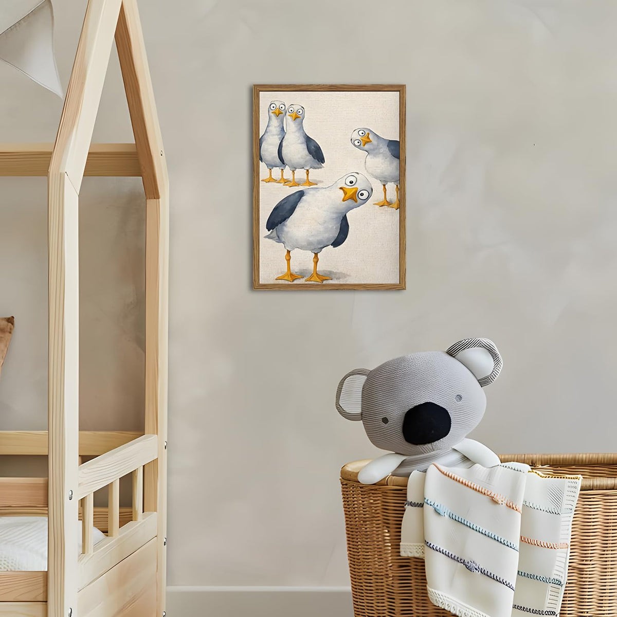 Funny Seagull Nursery Wall Art (Animal-V / 16"L x 12"W)