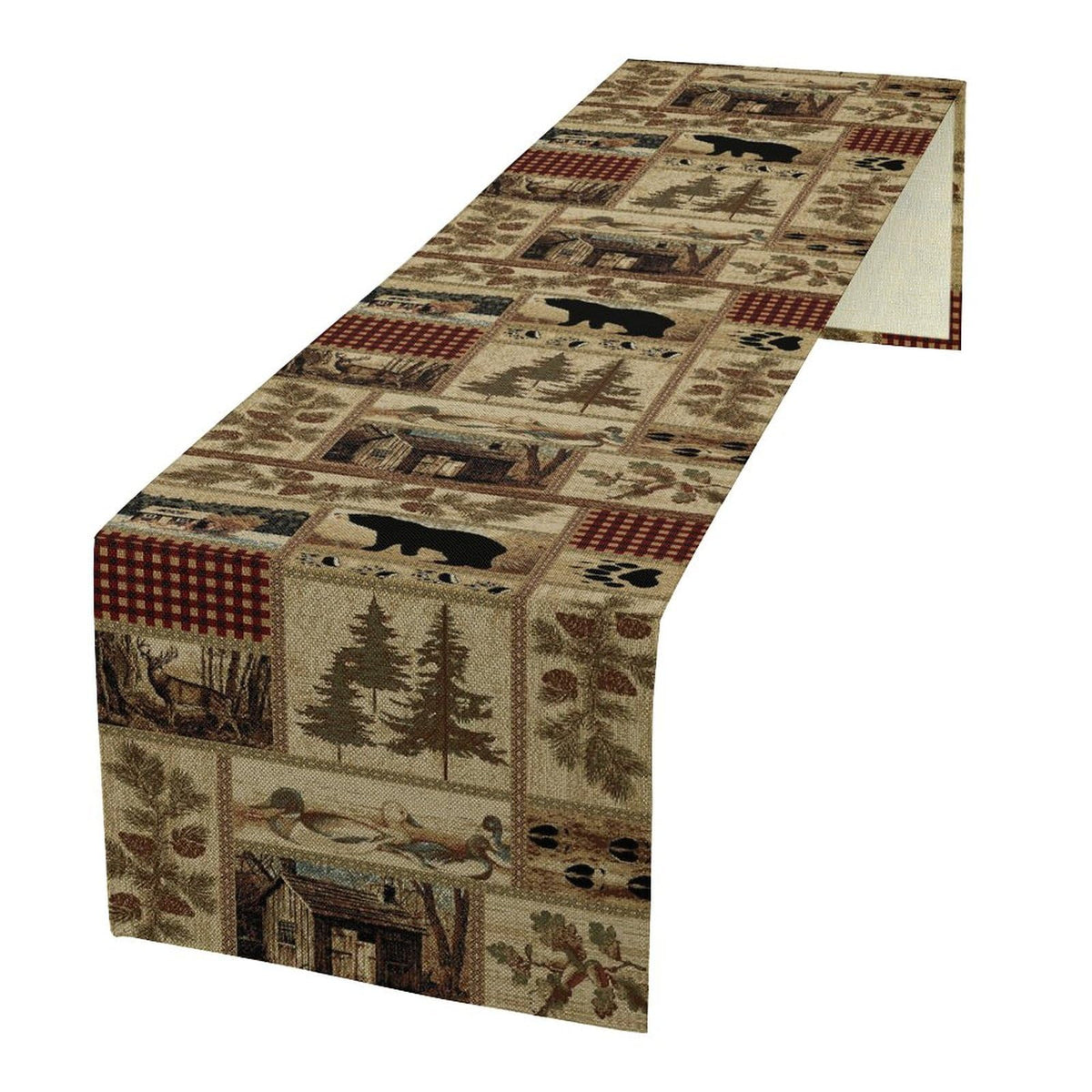 Rustic Country Bear Table Runner (13x90inch / Bear-1)