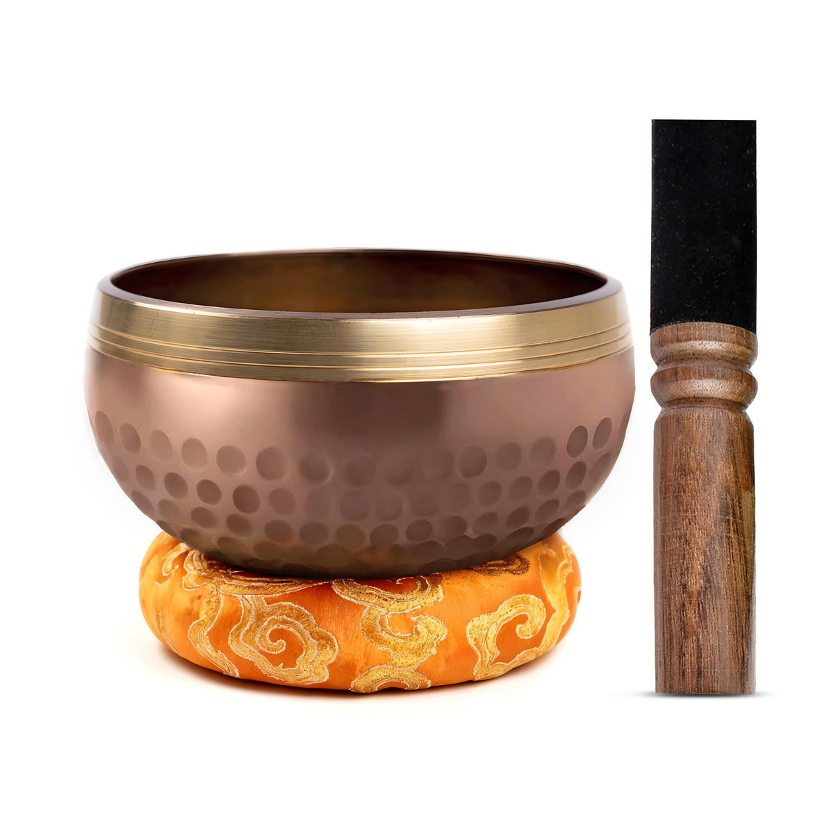 Tibetan Singing Bowl Set Brass (Brown)