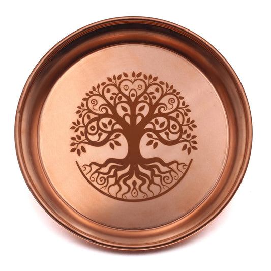 Copper Offering Bowl Prayer Ritual Plate Great for Altar (Life Tree)