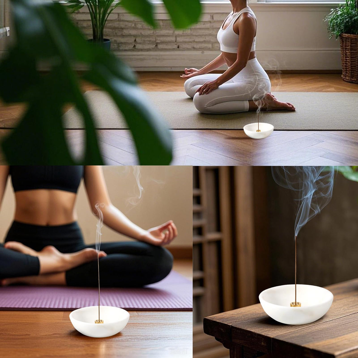 Natural Marble Incense Holder (D=130-white)