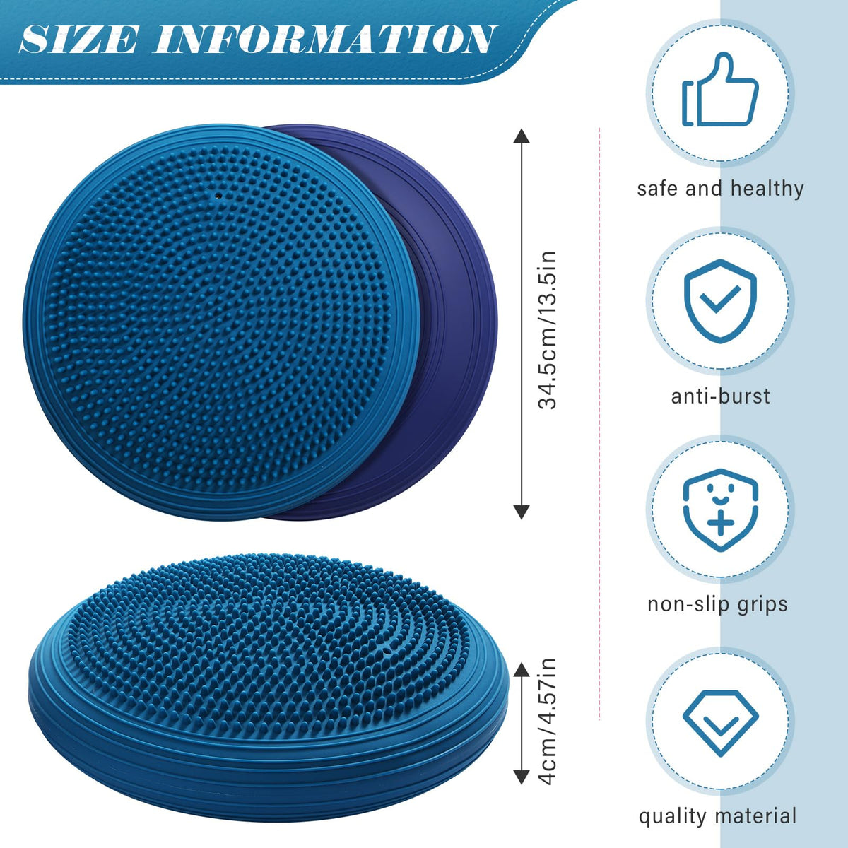 4 Pcs Wiggle Seat Inflated Wobble Cushion for Kids (Retro Color)