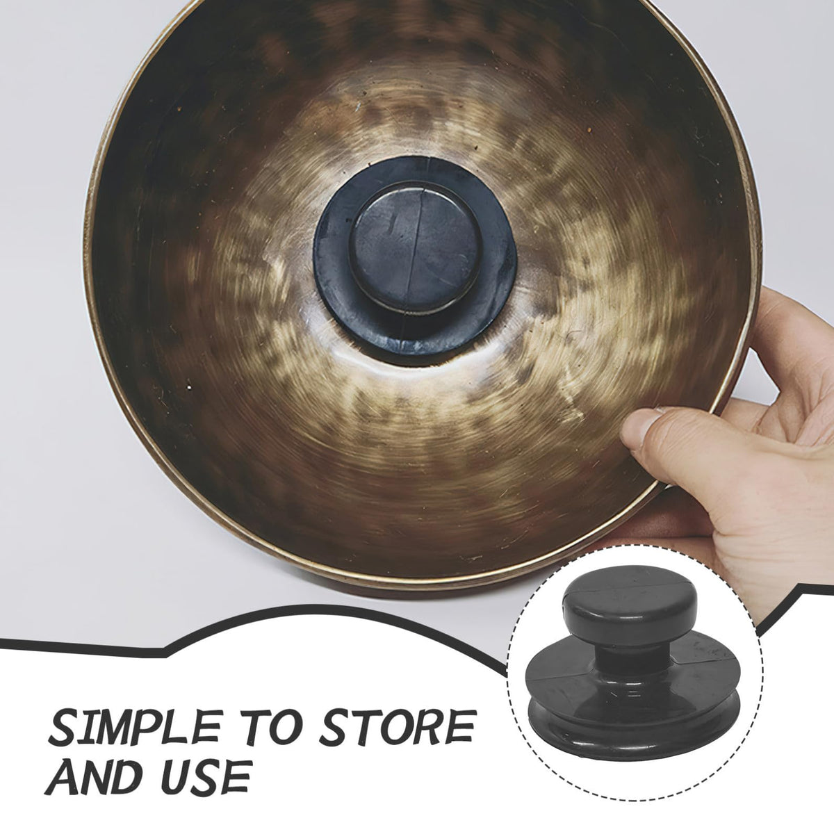 3 pack Singing Bowl Suction Cups Sound Bowl Handle Accessory for Easy Lifting Meditation Grip for Tibetan Singing Bowls 2.36 X 2.36 X 1.96 in (6.00X6.00X5.00CM / Black)