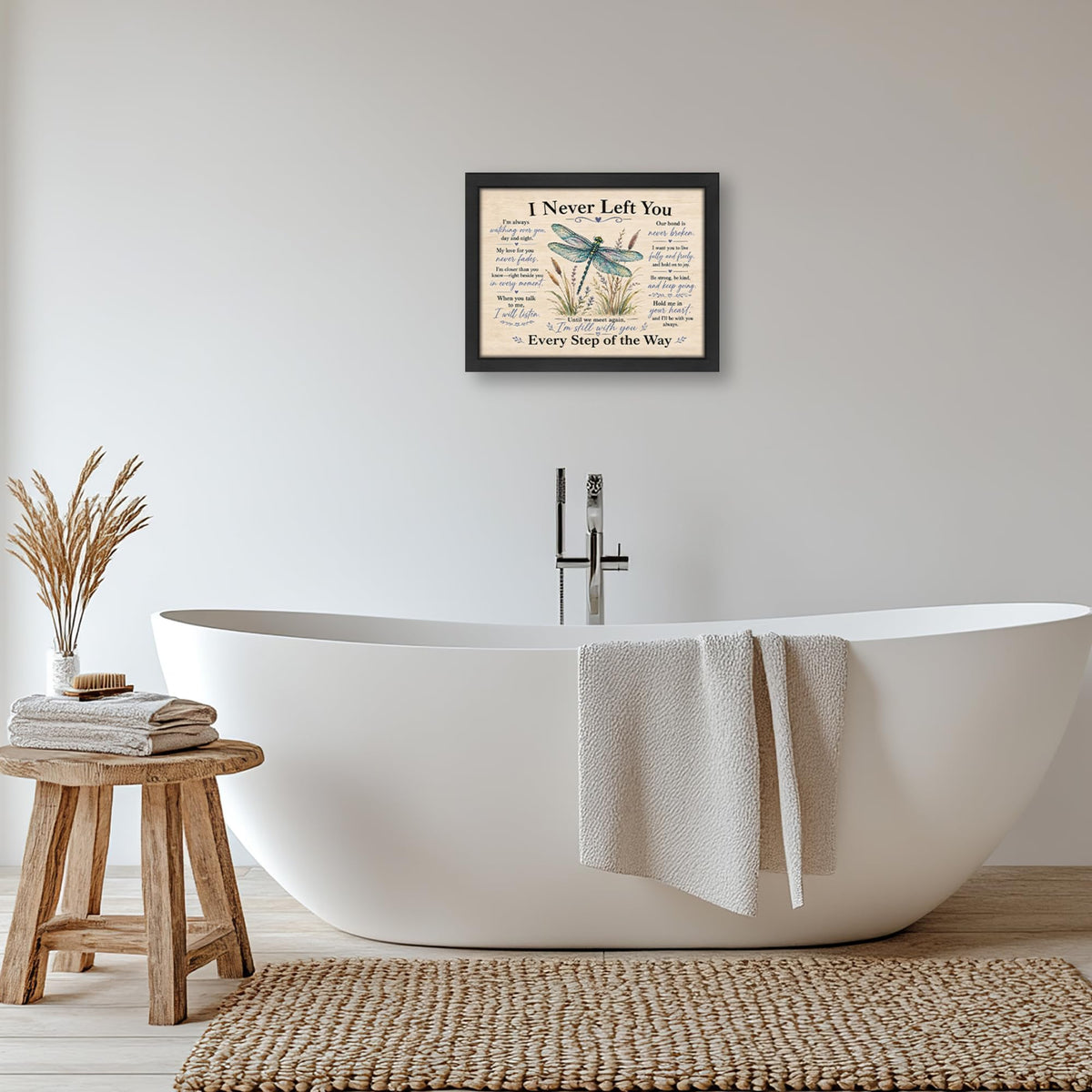 Rustic Dragonfly Memorial Decor Wall Art (Wall Art Framed 63 / 10"L x 8"W)