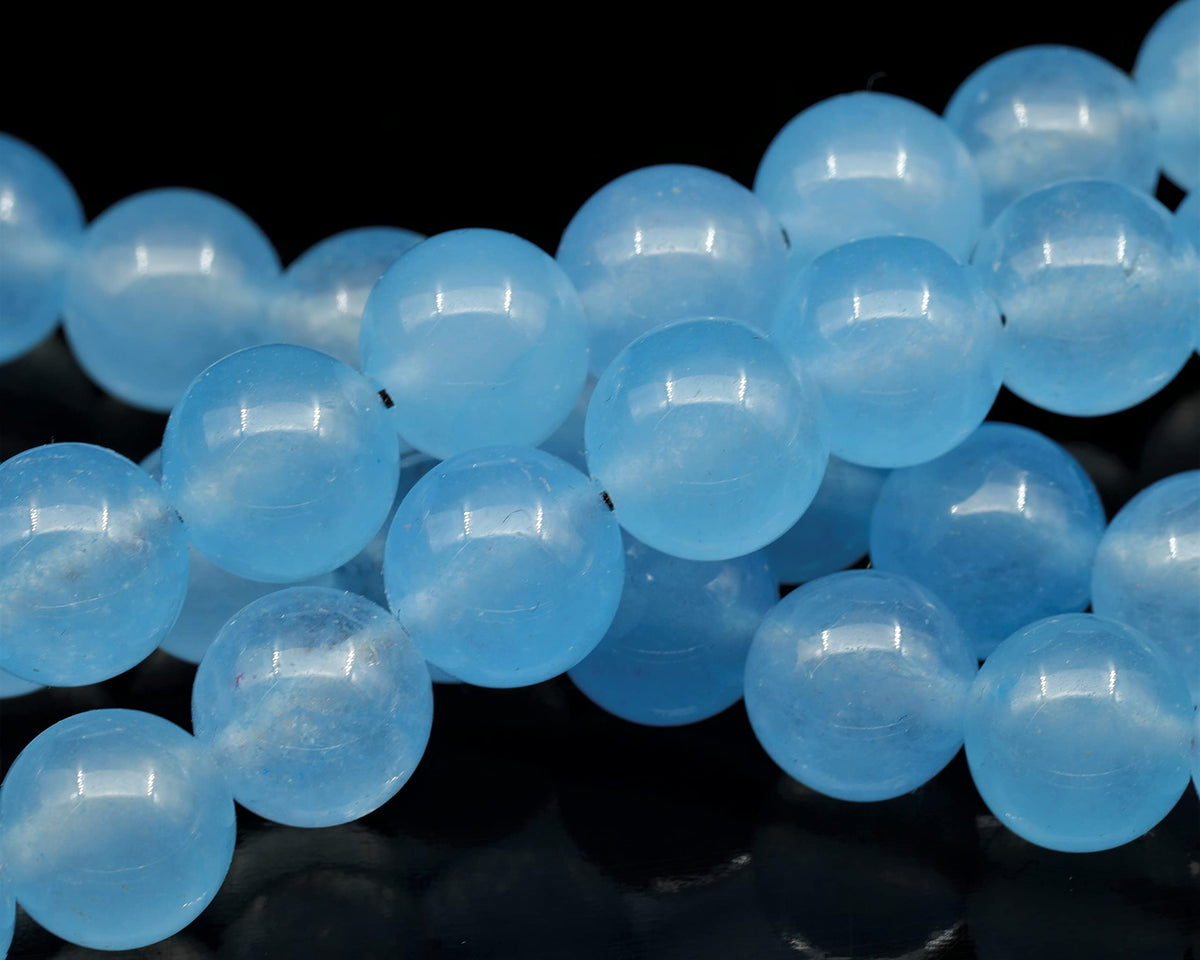 Natural Angelite Beaded Choker Necklace (Angelite / 40 Inches)