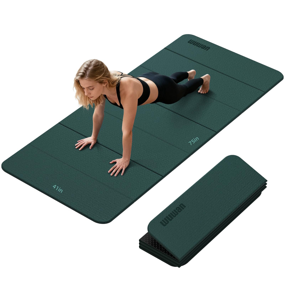 Foldable TPE Yoga Mat Thick 10mm (green)