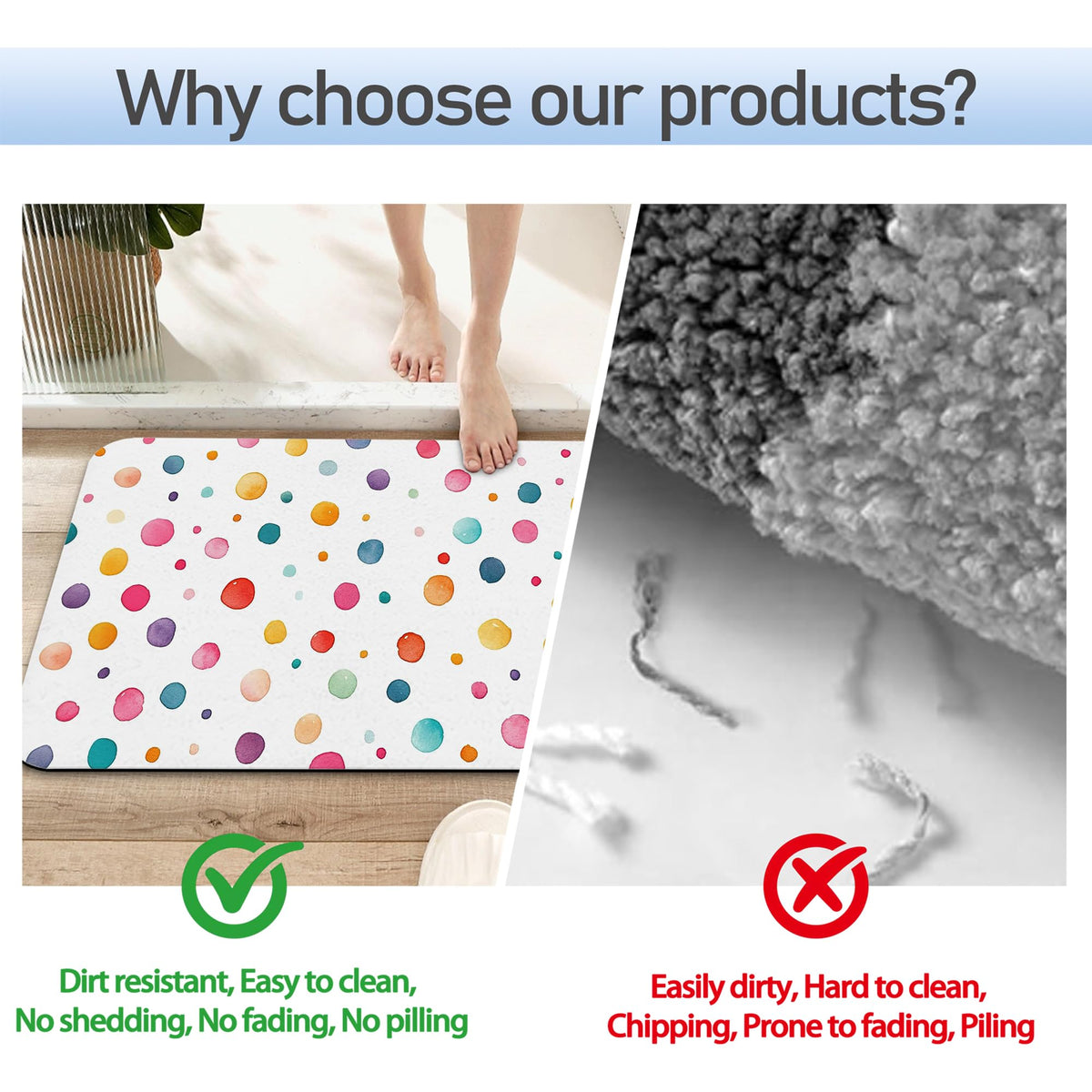 Colorful Polka Dots Bath Mat 29.5"x17" (Colorful Polka Dots)