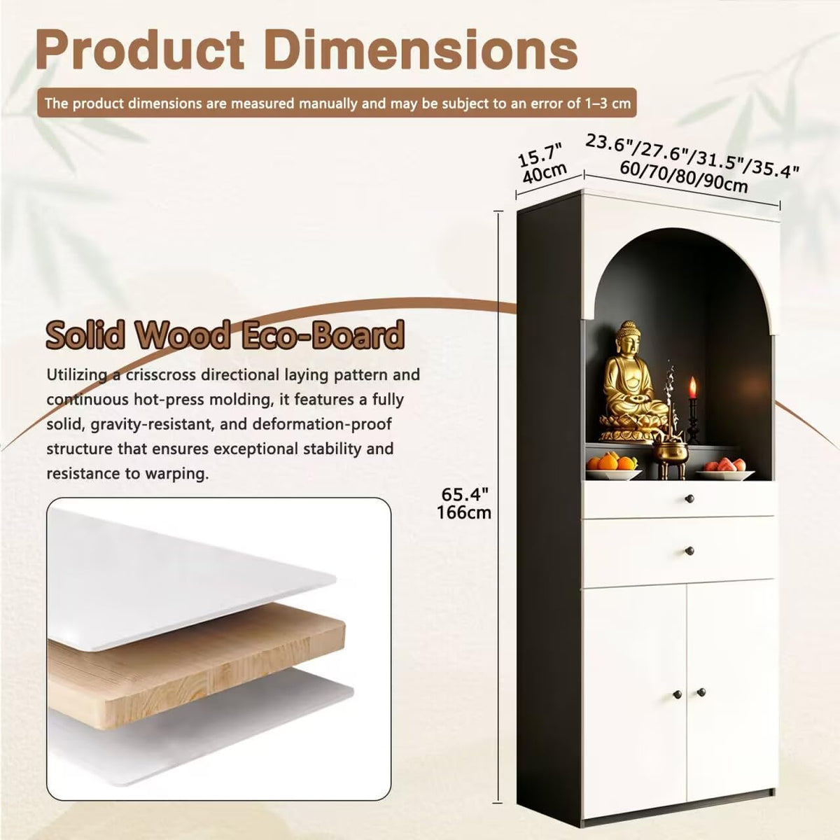 Altar Table Solid Wood (White+dark Gray / 23.6×15.7×65.4in)
