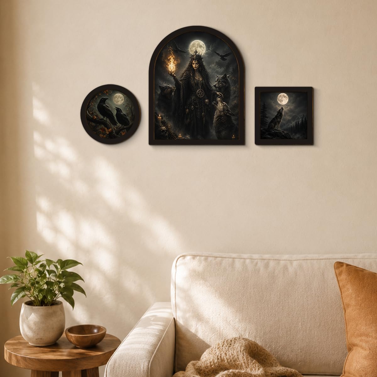 3 Pcs Witch Moon Wall Art Sign (Dark-07)