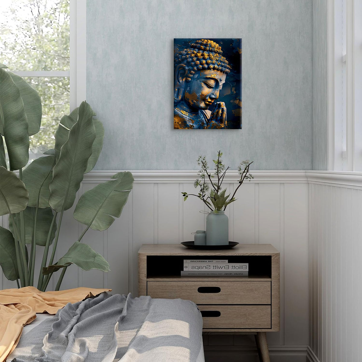 Buddha Wall Art Zen Meditation Buddhist Decor Spiritual Buddha Statue Canvas Pictures Calming Buddhism Painting Poster Modern Aesthetic Life Prints Minimalist Artwork for Yoga Spa Home Decoration 12x16" (16"L x 12"W / Buddha)