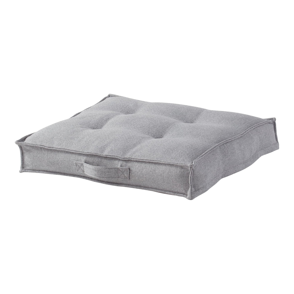 Square Tufted Floor Pillow with Removable Cover (Cement / Large (40"))