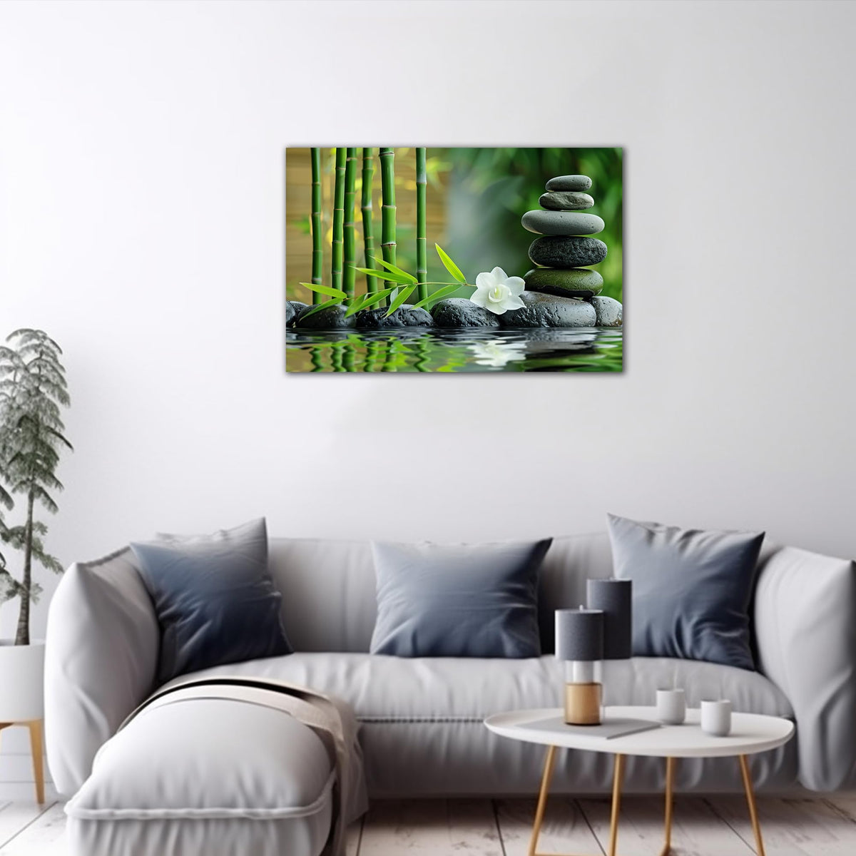 Zen Wall Art Zen Black Stone Canvas Prints for Meditation Office Decor (Zen Stones Canvas Frame-14 / 36"L x 24"W)