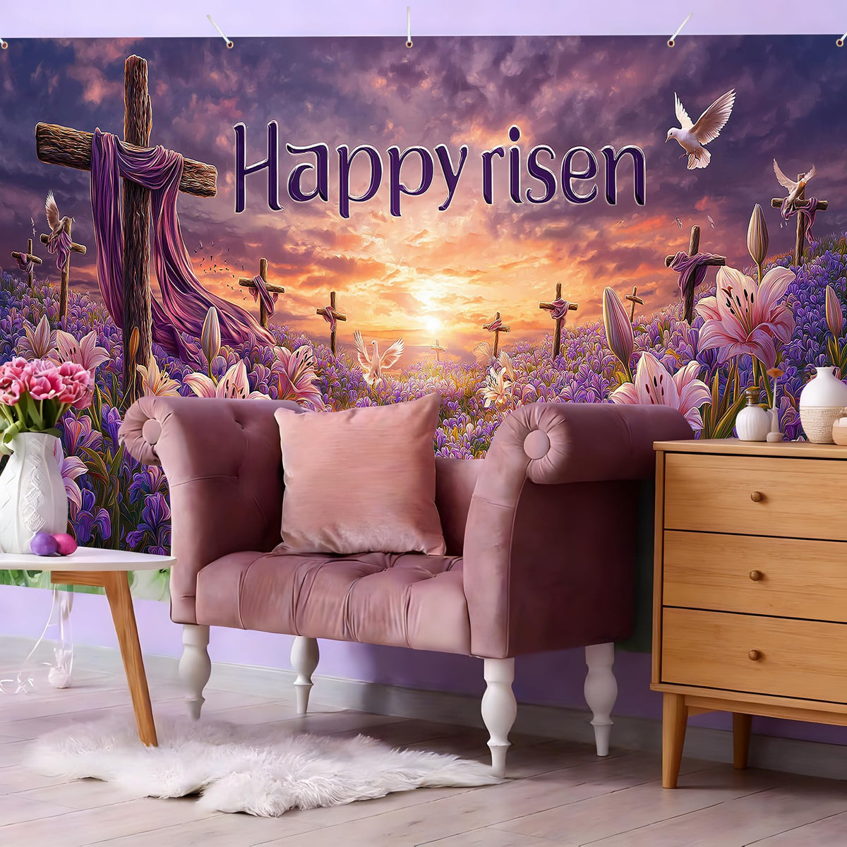 6x13 feet 157x71 inches (Easter scenery)