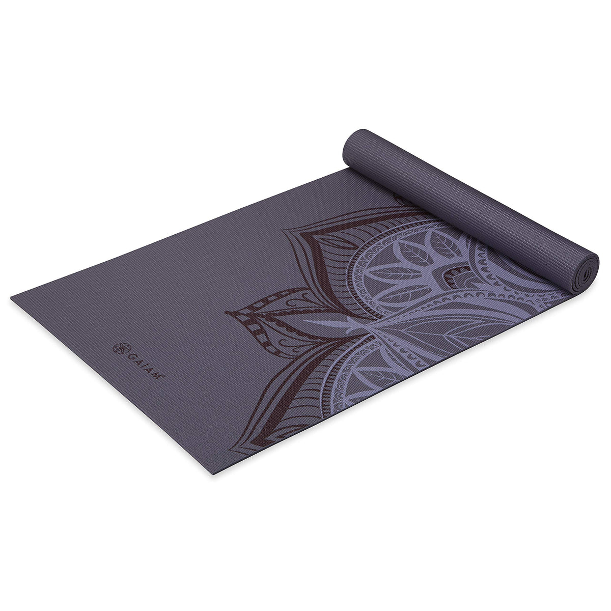 Yoga Mat Premium Print Non Slip Exercise & Fitness Mat for All Types of Yoga (Aubergine Point)