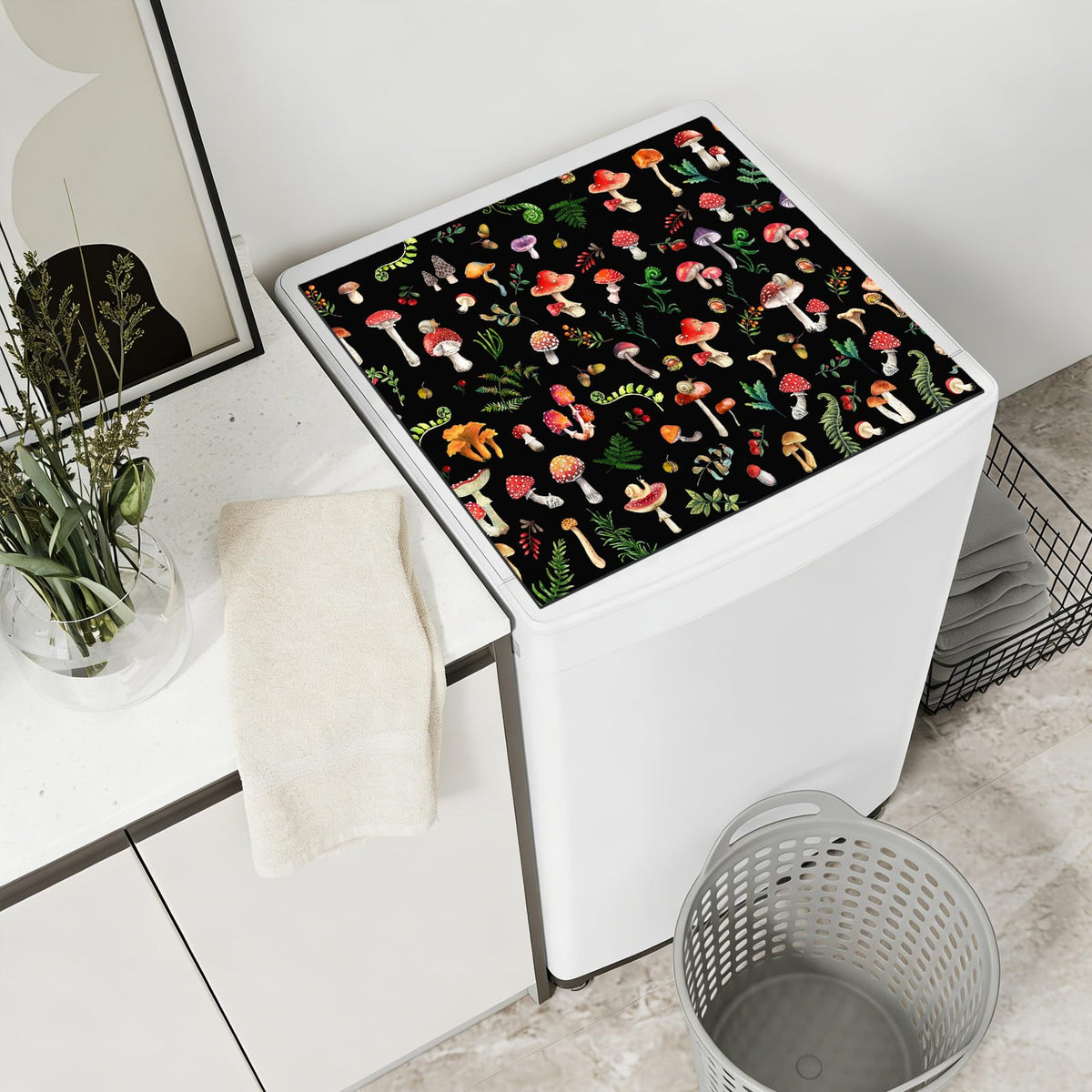 Dryer Top Protector Mat (black mushroom)