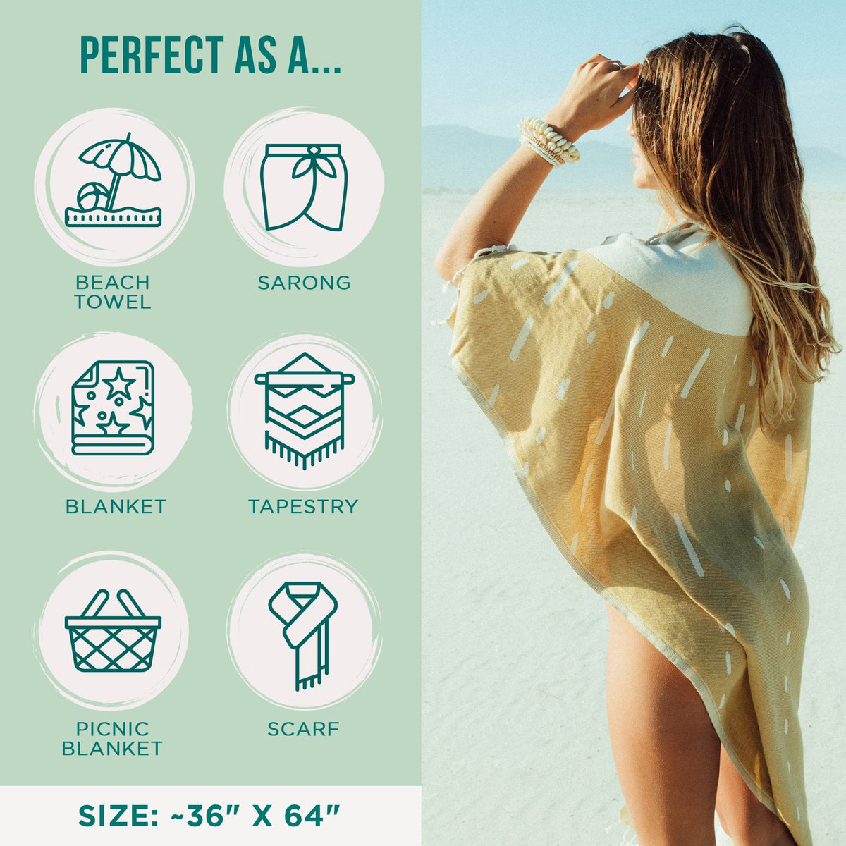 Turkish Beach Towel (Sunrise / Regular)