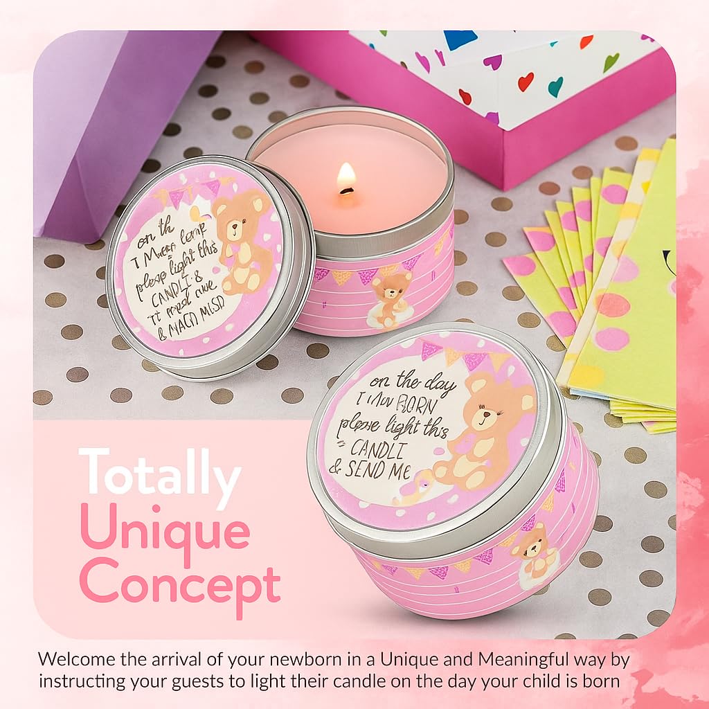 Baby Shower Candle Favors for Girls (Pink-2- One Single 9pk)