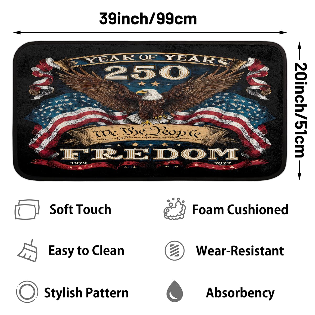 Bald Eagle Kitchen Rugs Kitchen Mats Non Slip Floor Mat (Color 8)
