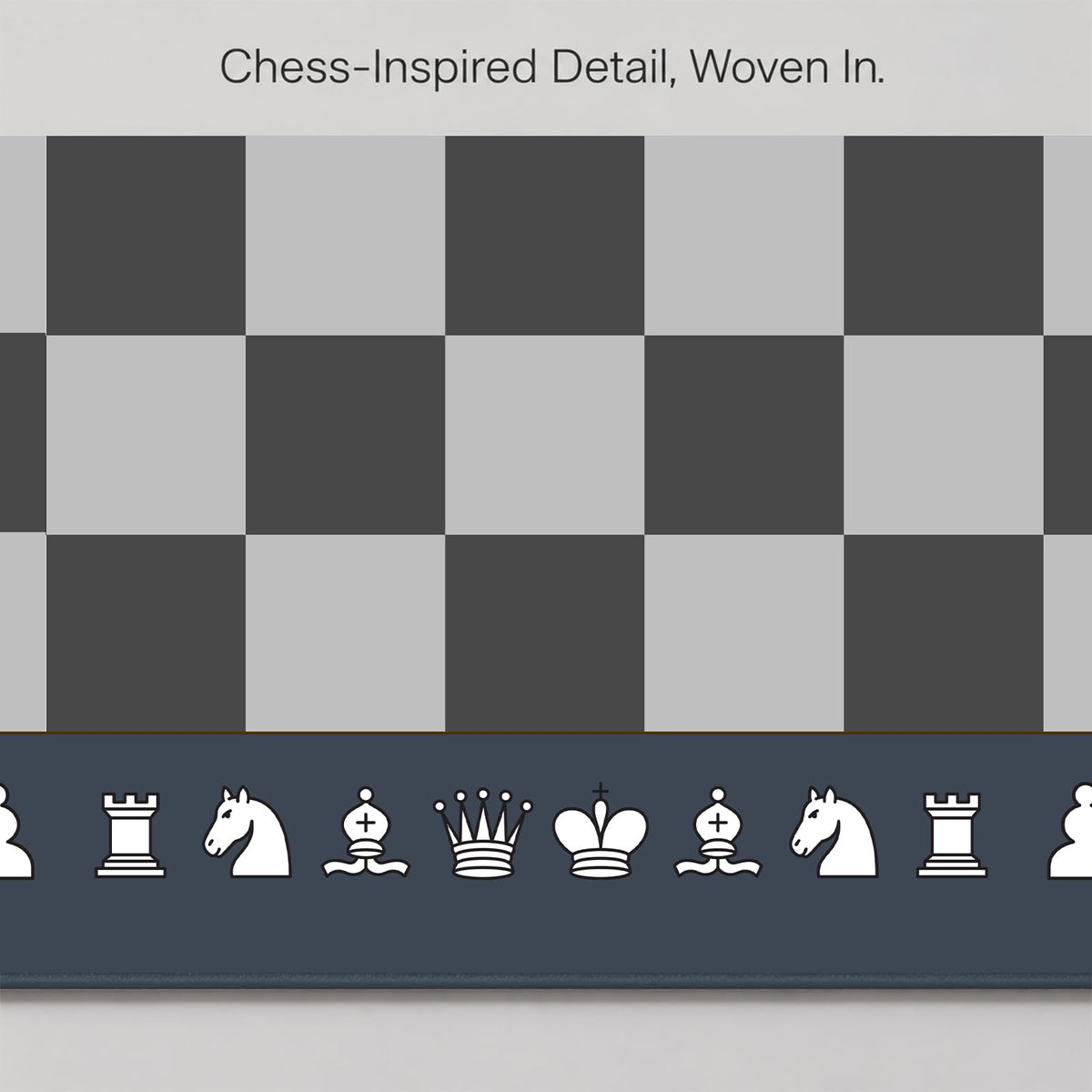 Chess Mouse Pad (Nave Blue Grey Chessboard / 35.4" x 15.7")