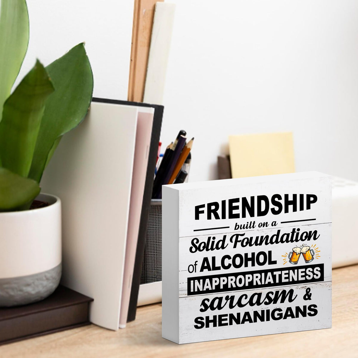 Rustic Friend Decor for Home Living Room Office (Navy)