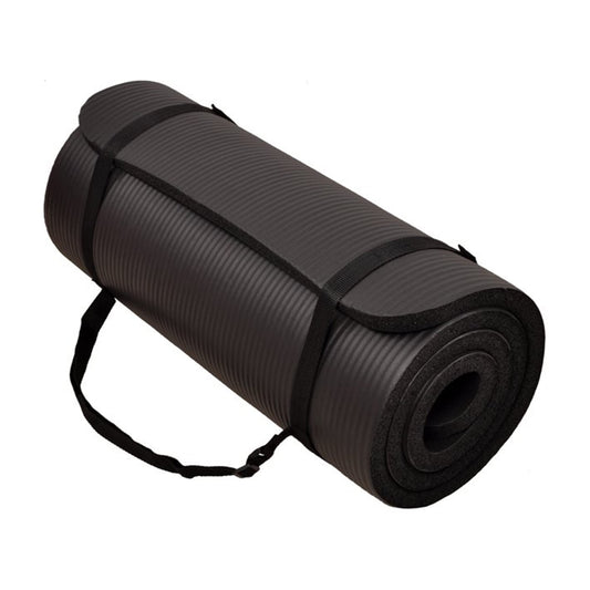 1 inch Thick 71x24 Inches Extra Thick Exercise Yoga Mat (Black)