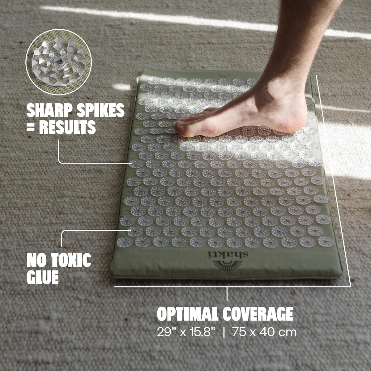 Acupressure Mat for Tension Release (Level 1 / Premium-tulsi)