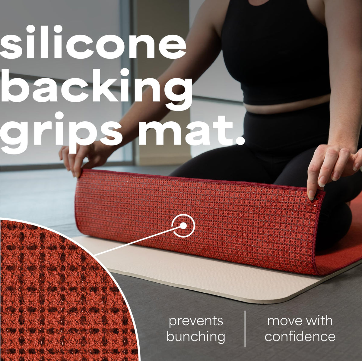 Aura Microfiber Yoga Mat Towel with Grip